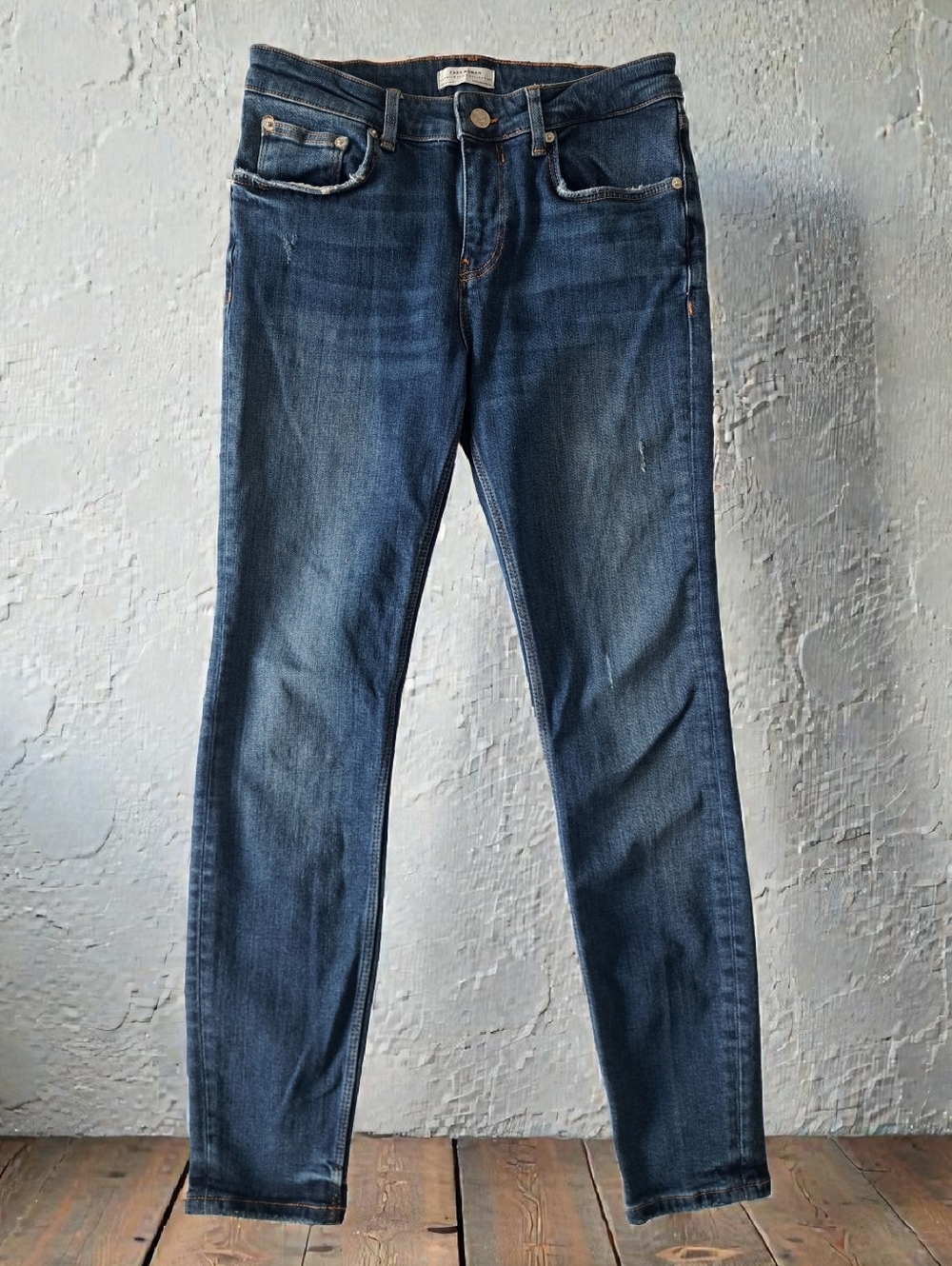 Zara Woman Premium Denim Collection Distressed Jeans